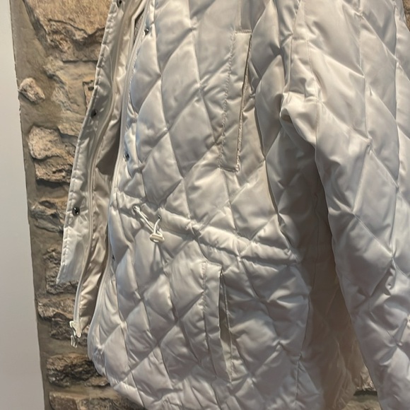 EUC Larry Levine Quilted Waterfowl Feather Filled Puffer Full Zip Coat Sz Large - Picture 9 of 11